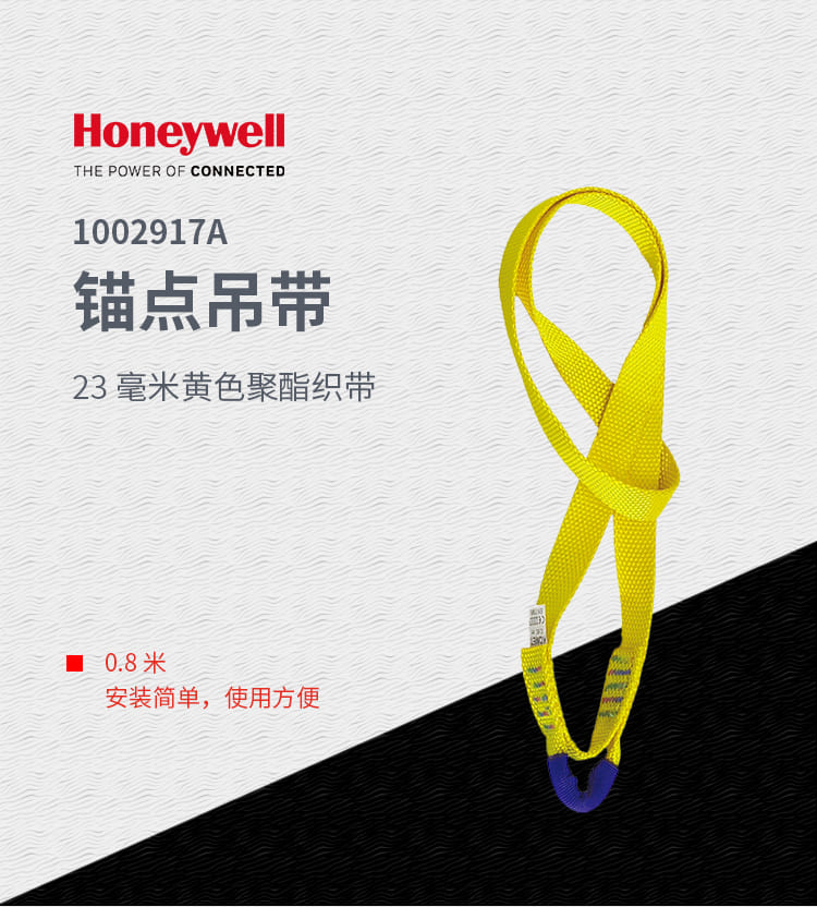 霍尼韦尔（Honeywell）1002917A 锚点吊带（长0.8米、宽 23毫米、黄色聚酯织带）